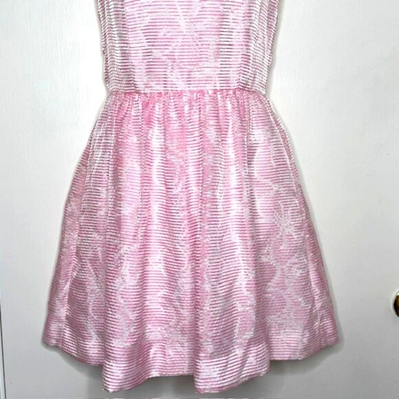 LILLY PULITZER KAILEY PINK & WHITE FLORAL CHIFFON HALTER DRESS SIZE 2 ROSY POSIE - Picture 6 of 14
